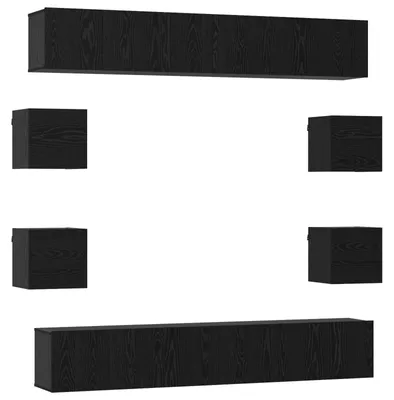 Immagine prodotto di Set mobile TV vidaXL, 10 pezzi, 180 x 30 x 30 cm, rovere nero
