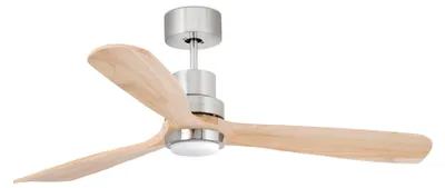 Image de Ventilateur de plafond à basse consommation avec éclairage LED et télécommande Lantau Nickel / Pin 132 cm