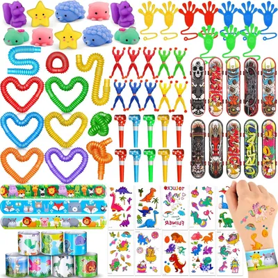 Produktbild von Mitgebsel Mitbringsel Kindergeburtstag Gastgeschenke Set 4 5 6 7 8 Jahre 61 Stück, Kinder Kleinspielzeug für Pinata Füllung, Geschenktüten, Goodie Bag