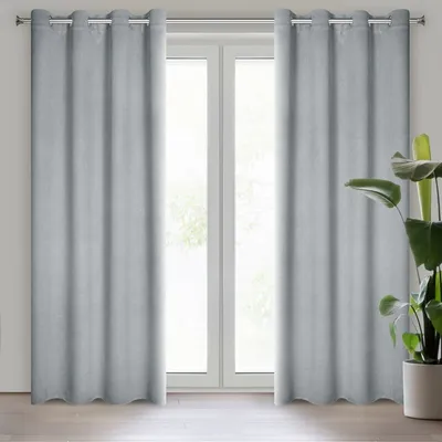 Produktbild von Eurofirany 386929, Durchscheinend, Silber, Einfarbig, Polyester, Öse, 340 g/m²