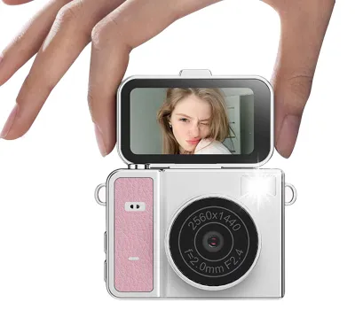 Obrázek produktu pro Digitální fotoaparát s 1,47palcovým LCD displejem a výklopným displejem s rozlišením 2K pro selfie, cestování a vlogování