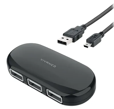 Produktbild von 4-Port USB-A 2.0 Hub mit optionaler Stromversorgung