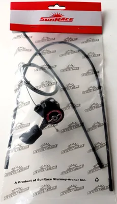 Immagine prodotto di Leva del cambio a frizione destra 22,2 mm fino a 7 velocità con cavo, nero/argento