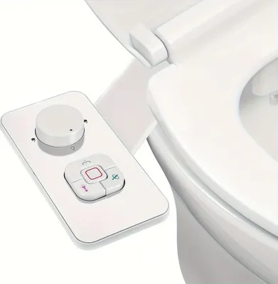 Produktbild von Bidet-Aufsatz, nicht elektrisch, Bidet-Toiletteneinsatz mit einstellbarem Wasserdruck, einziehbare, selbstreinigende Doppeldüsen