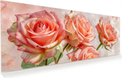Produktbild von Glasbild 150x60cm in XXL für Wohnzimmer, Schlafzimmer Motiv Rosen Bouquet