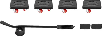 Obrázek produktu pro Válečky pro přepravu nábytku, nosnost 400 kg, kolečka otočná o 360°, černé