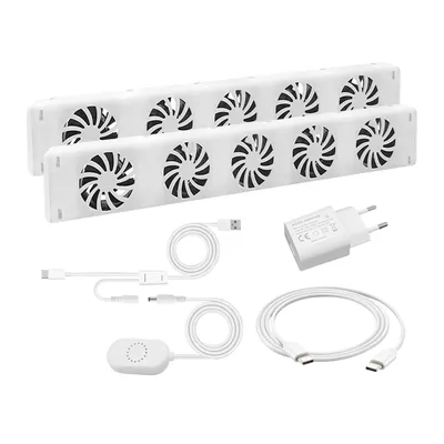 Produktbild von Quality Heating Heizkörperlüfter Turbo Booster Duo-Set, 470x69x30 mm, für Heizkörper & Konvektoren bis 70 cm, für Räume bis 12 m², 15-25% Heizkostenersparnis, 18dB