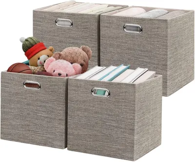 Imagen del producto de Cajas de almacenamiento plegables fabricadas con tela de alta calidad (juego de 4)