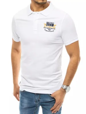 Zdjęcie produktu dla Dstreet Męska haftowana koszulka polo Annes biała XXL