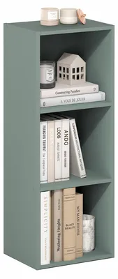 Immagine prodotto di Furinno LUDER, libreria a cubo con 3 ripiani aperti, color verde salvia