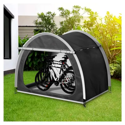 Produktbild von Fahrradunterstand für 2 Fahrräder, Wetterfester Fahrradschuppen, Fahrradgarage für den Außenbereich, Tragbare Fahrradgarage für Camping und Garten, 210D Oxford Fahrradzelt 210 x 150 x 165 cm