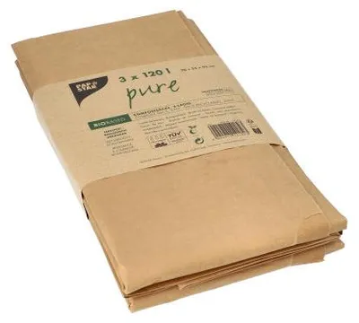 Produktbild von 30 Kompostsäcke aus Papier pure 120 l 95 cm x 70 cm x 25 cm braun , 2-lagig