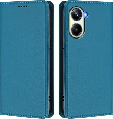 Immagine prodotto di Custodia in pelle per Realme 10 Pro 5G, custodia flip magnetica in Finto cuoio con supporto Lake blu