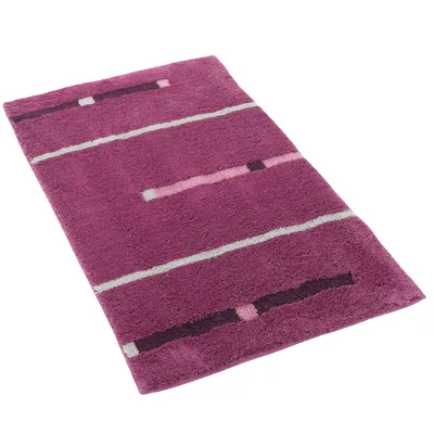 Produktbild von Pacific Badteppich Kabara Flieder Streifen, Größe:55x55 cm WC-Vorleger mit Ausschnitt