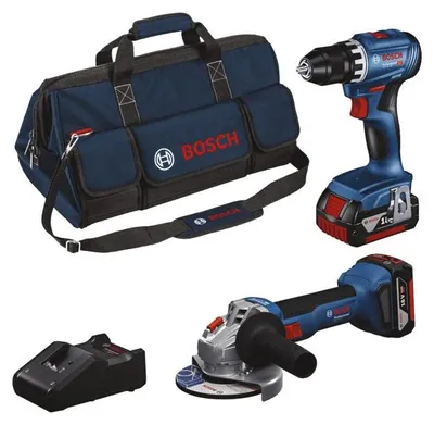 Zdjęcie produktu dla Zestaw Bosch Professional Combi 18V GSR+GWS+2x4,0Ah+GAL (0615A5007N)