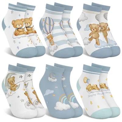 Imagen del producto de Omgoods - Juego de 6 calcetines adorables para niñas pequeñas, con estampado de personajes de dibujos animados