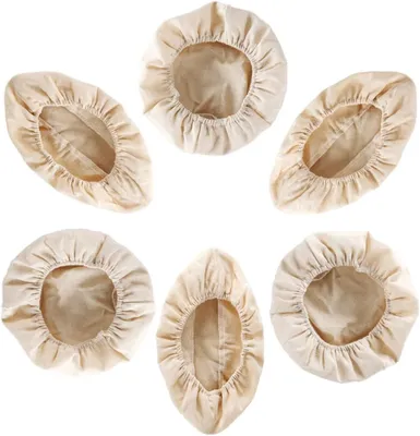 Produktbild von 6 Stück Backzubehör Gärkörbchen Einlagen aus Baumwolle und Leinen für Sauerteigbrot mit Luftzirkulation und waschbar in der Maschine