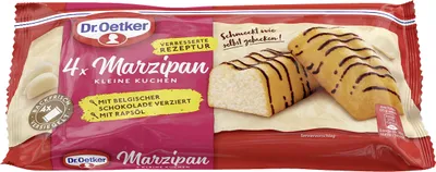 Obrázok produktu pre Dr. Oetker Malé marcipánové koláčiky 4 jednotlivo balené piškótové koláčiky 172g