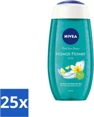 Obrázek produktu pro NIVEA - Sprchový gel - Havajské květy a olej - Vyživující a osvěžující - 250 ml - hodnotné balení - 25 kusů