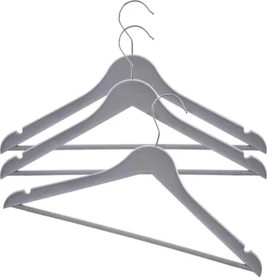 Produktbild von Orion | Kleiderbügel Set - Grau - 42,5 X 24 Cm - Drehbar - 3er Set - Holzoptik