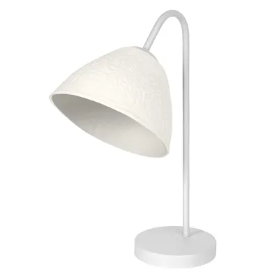 Zdjęcie produktu dla LEDVANCE, biała dekoracyjna lampka stołowa w kształcie dzwonka, wykonana z metalu i papier-maché, gwint E14, możliwość regulacji jasności, długość 220 mm, klosz wykonany z materiałów pochodzących z recyklingu, łatwy montaż