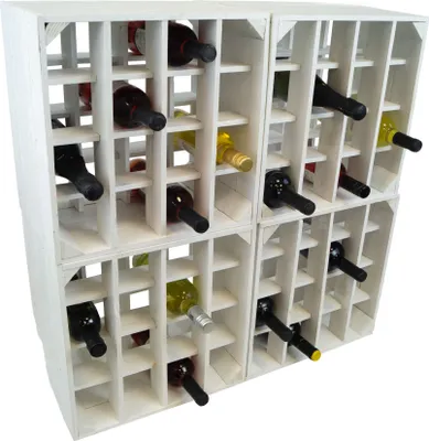 Produktbild von 4er Set Weinregal 16er weiss Abstellregal Weingestell Fächer Flaschenregal Weinschrank Flaschenablage