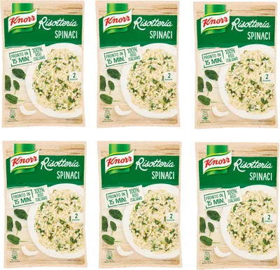 Produktbild von 6x Knorr Risotto spinaci Reis Spinat 175g 100% italienisch Fertiggerichte