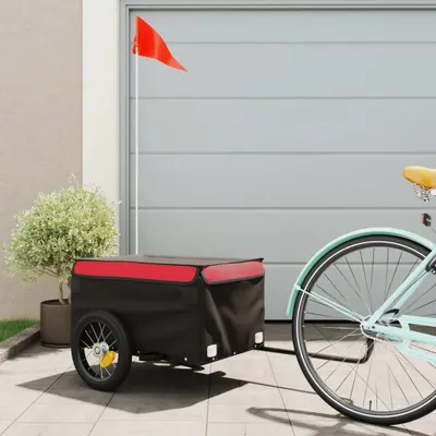 Produktbild von vidaXL Príves na bicykel čierno-červený 30 kg železa