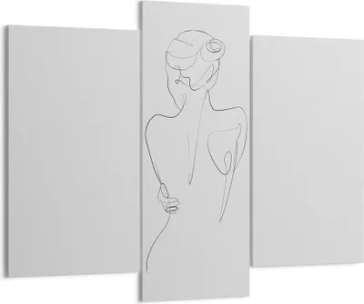 Produktbild von Bild auf Leinwand - Leinwandbild - 3 Teile - Körper Frau Zeichnung - 130x100cm - Wand Bild - Wanddeko - Wandbilder - Leinwanddruck - Bilder - Wanddekoration - Leinwand bilder - CB130x100-4651
