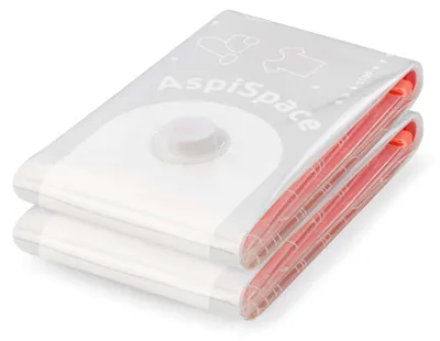 Image de COMPACTOR - Lot 2 sacs rangement sous vide Aspispace - 80 x 0 x H.130 cm - Transparent