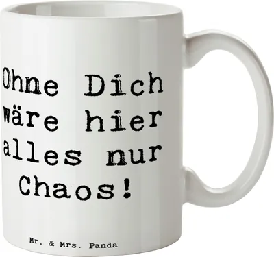 Produktbild von Mr. & Mrs. Panda Kaffeebecher Spruch Reinigungskraft Held - Weiß - Geschenk, Geschenke, humorvolle Anerkennung, Kaffeetasse, Tasse, Dankeschön, Becher, Bedanken, Teetasse