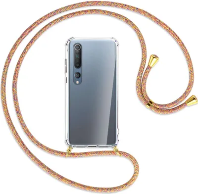 Produktbild von Handykette Backcover-Schutzhülle mit Band (Metall goldfarben) für Xiaomi Mi 10 (Pro) - Rainbow