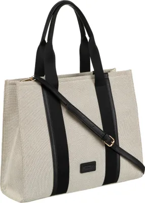 Obrázek produktu pro Peterson dámská shopper kabelka černo-bežová z přírodní kůže 40 cm