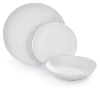 Bordenset 18-tlg., 6 Plätze, Porzellan, weiß, spülmaschinengeeignet
