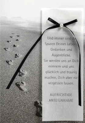 Produktbild von Trauer Beileid Kondolenz Beileidskarte im Format 115x17cm mit Brief