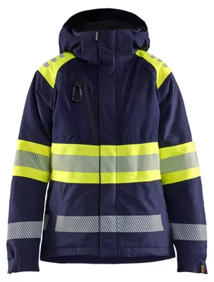 Produktbild von Blakläder Damen High Vis Winterjacke 4470, Farbe:Marineblau/ High Vis Gelb, Größe:M