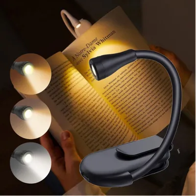 Productafbeelding van Leeslamp, led-boekverlichting, oplaadbare leeslamp met 3 oogbeschermende verlichting
