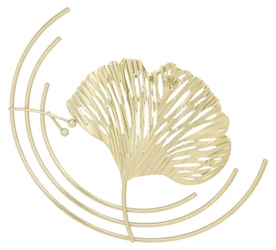 Eiserne Wandskulptur, 3D-Blätter, gold, modern, 1 Stück