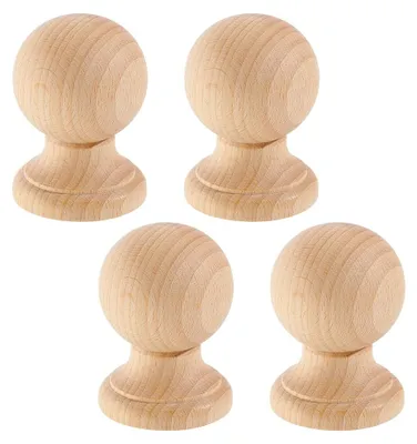 4 Holz-Endstücke, rund, 6,8 x 4,9 cm, für DIY-Möbel