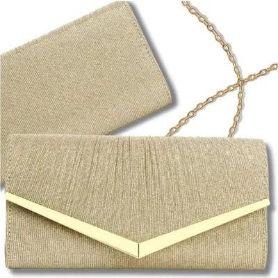 Image de Sac de soirée élégant pour dames avec étincelles, or, matière synthétique, 25.5x13 cm
