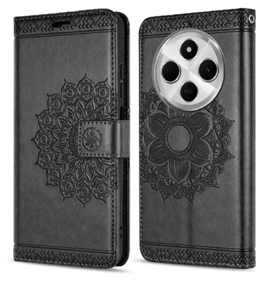 Produktbild von Handy Tasche für Xiaomi Redmi 14C / Poco C75 Hülle Handyhülle Klapphülle Wallet Case in Schwarz