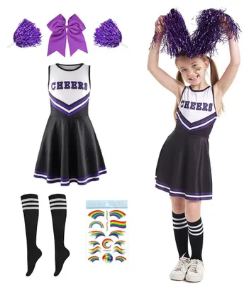 Produktbild von Cheerleader-Kostüm für Mädchen mit Pompons