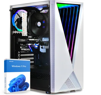 Produktbild von dcl24 High End PC AMD Ryzen 5 5500, RTX4060 8GB - 1000GB SSD, 32GB DDR4, Gamer Computer mit 6x4.2 GHz, weißer PC mit WLAN, Streamer PC, Windows 11 Pro