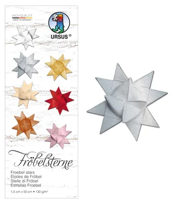 Produktbild von Ursus 3210088 - Papierstreifen für Fröbelsterne, silber matt, aus Tonzeichenpapi