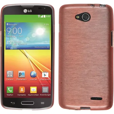 Produktbild von PhoneNatic Case kompatibel mit LG L90 - rosa Silikon Hülle brushed + 2 Schutzfolien