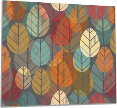 Produktbild von Wallario Herdabdeckplatte aus Glas, Größe 60 x 52 cm 1-teilig, Motiv Bunte Blätter in Herbstlaune