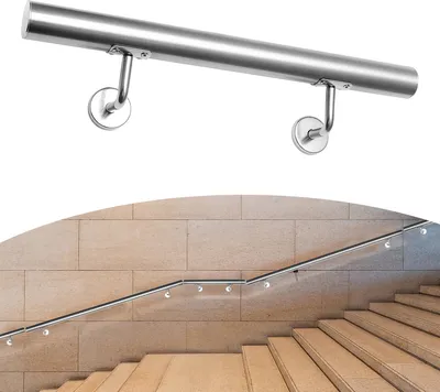 Immagine prodotto di Corrimano in acciaio inox TolleTour, corrimano a parete 50 cm, ringhiera per scale in acciaio inox per interni ed esterni
