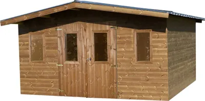 Image de Abri de jardin 15.14m² brun doré - Habrita - THA4030.02T - thermabri