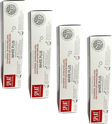 Produktbild von Splat White Plus Zahnpasta 4x 100ml Zahnschmelzschutz für empfindliche Zähne