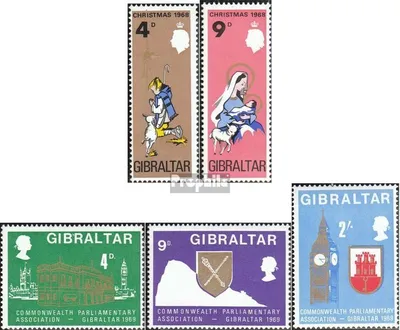 Produktbild von Briefmarken Gibraltar 1968 Mi 219-220,221-223 (kompl.Ausg.) postfrisch Weihnachten